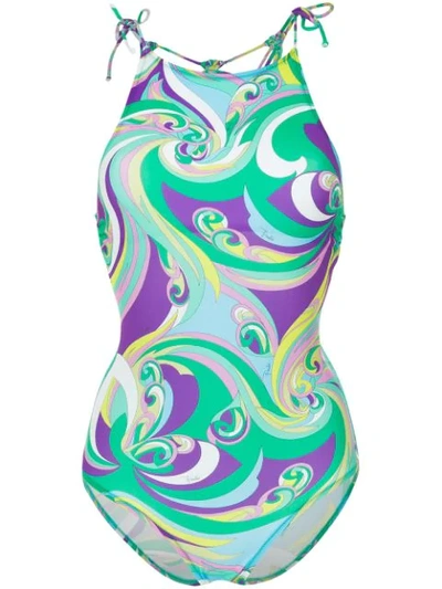 Emilio Pucci Printed Swimsuit In Multicolour