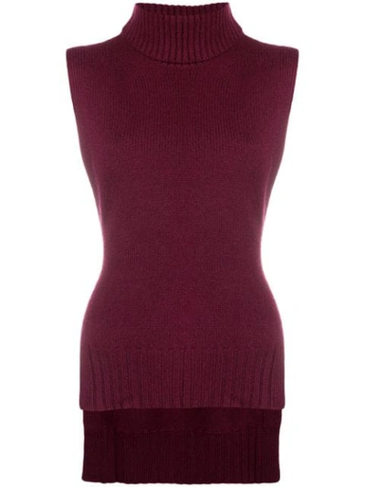 Etro Roll Neck Sweater In Red