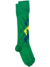 Versace Argyle High Socks - Green