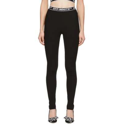 Off-white Perforated Stretch-jersey Leggings In Black