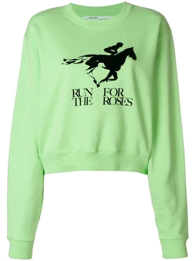 Off-white Run 4 The Roses Sweatshirt In Green