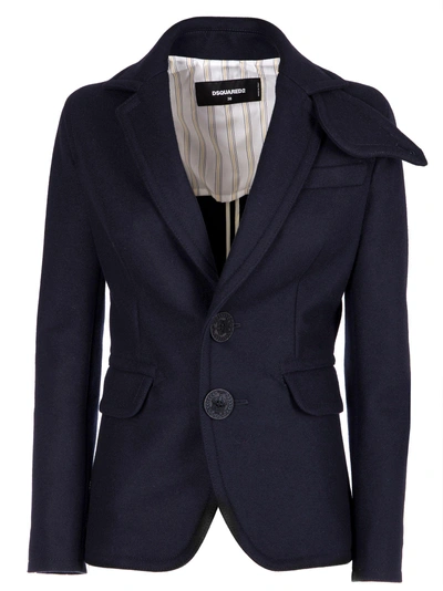 Dsquared2 Wool Classic Jacket In Blue