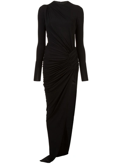 Alexandre Vauthier Side Slit Ruched Dress In Black