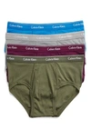 Calvin Klein 4-pack Cotton Briefs In Blue/ Monument/ Plum/ Beetle