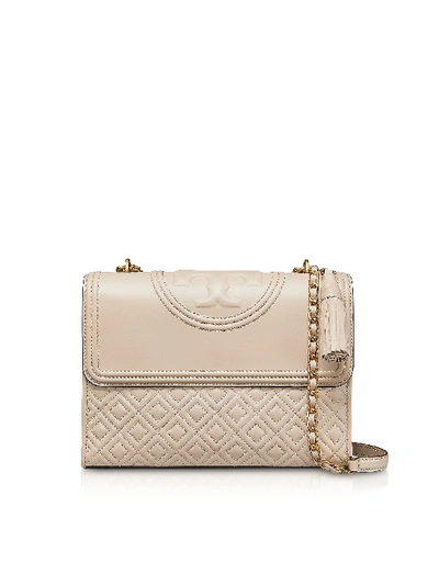 Tory Burch Fleming Quilted Lambskin Leather Convertible Shoulder Bag - Pink In Light Taupe/gold