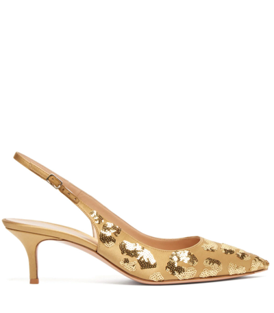 Gianvito Rossi Daze 55 Sequined Slingback Pumps In Gold