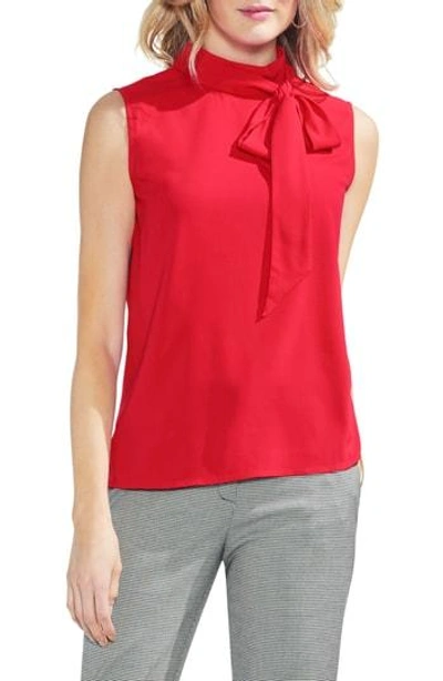Vince Camuto Tie Neck Blouse In Spectrum Red