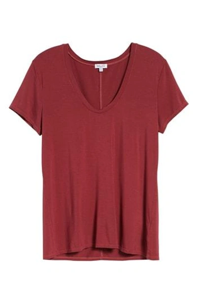 Splendid Deep U-neck Tee In Ruby