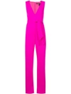 Jay Godfrey Belted Waist Jumpsuit In Pink