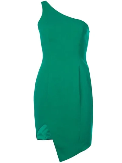 Jay Godfrey Asymmetric One Shoulder Dress In Green