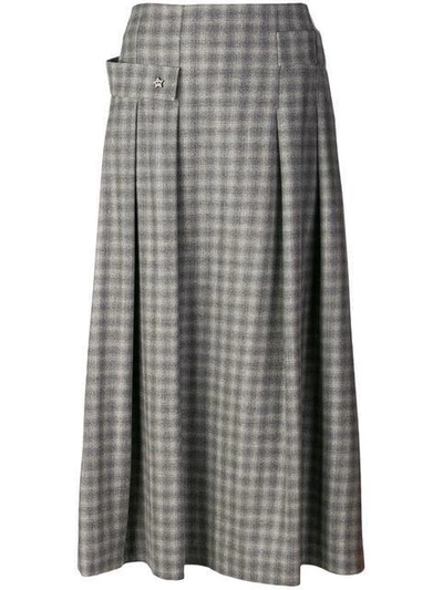 Lorena Antoniazzi Full Check Skirt In Grey