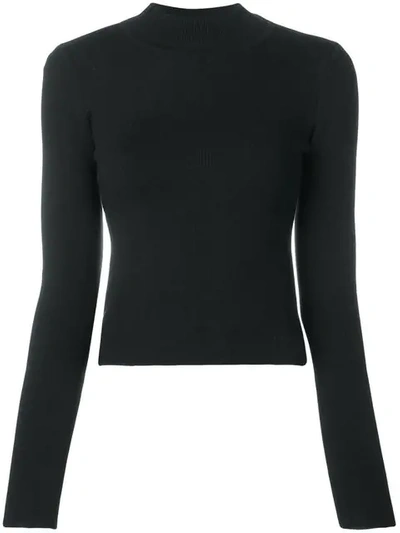 Andrea Ya'aqov Open Back Turtleneck In Black