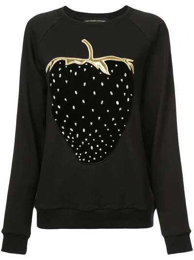 Alexandre Vauthier Strawberry Embroidered Sweatshirt - Black