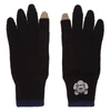 Kenzo Black Tiger Crest Gloves In 99 Black