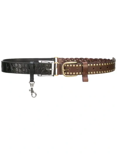 Y/project Double Belt In Brown