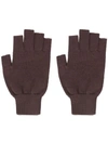 Rick Owens Fingerless Gloves - Brown