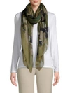 Valentino Cotton Camouflage Shawl In Army