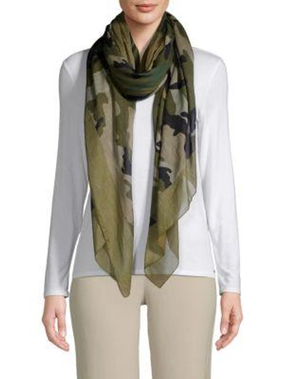 Valentino Cotton Camouflage Shawl In Army