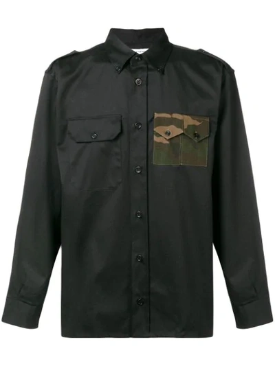 Gosha Rubchinskiy Camo Pocket Military Shirt In Black