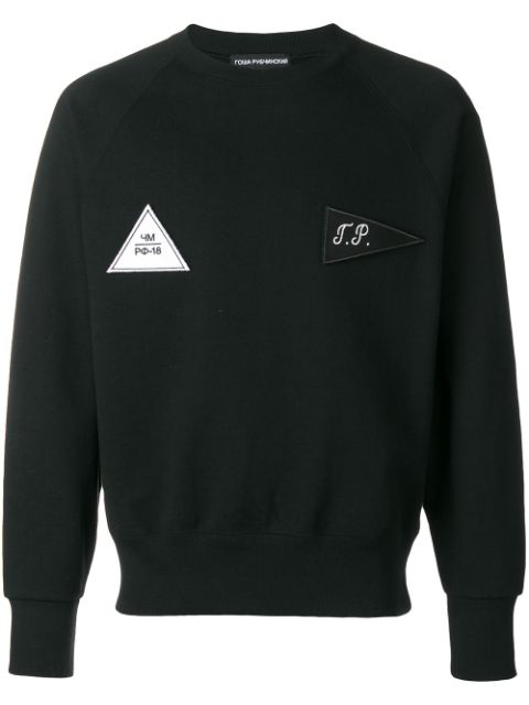 Gosha Rubchinskiy Velcro Detail Sweatshirt In Black | ModeSens