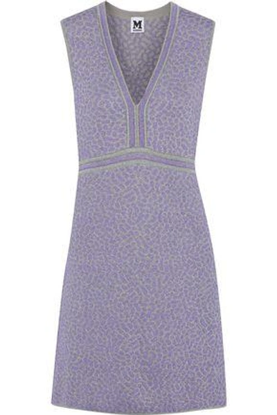M Missoni Woman Metallic Jacquard-knit Mini Dress Lavender