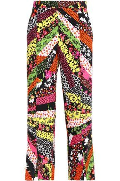 Versace Woman Printed Crepe Culottes Black