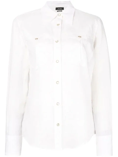 Isabel Marant Pointed Collar Ramie Shirt In White