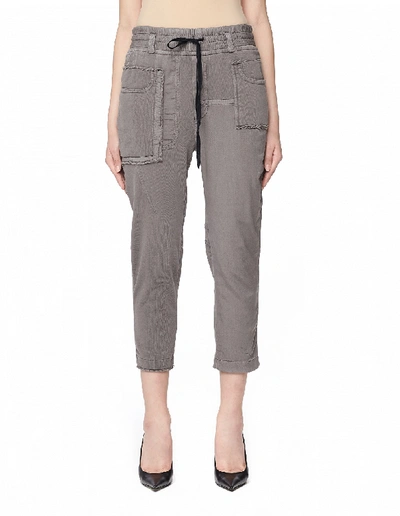 Haider Ackermann Woman Cropped French Cotton-terry And Twill Track Pants Anthracite