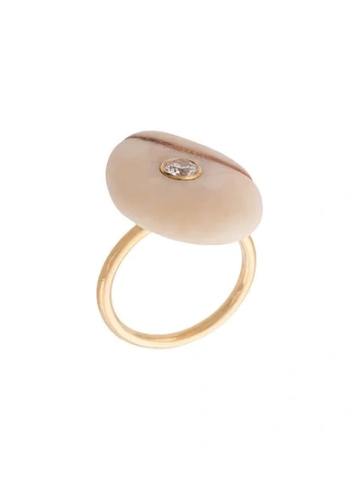 Cvc Stones Strawberry Quartz Ring In White