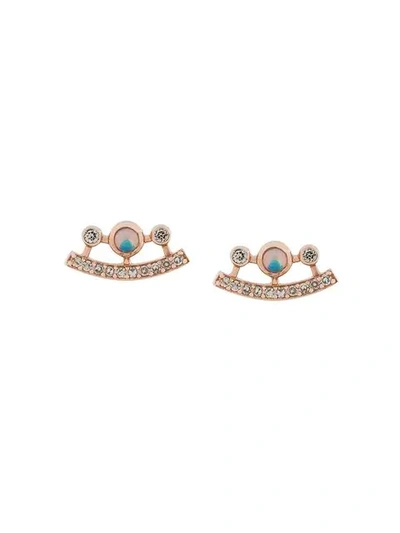 Astley Clarke Rose Gold Icon Nova Ellipse Opal Stud Earrings In Metallic