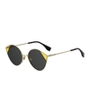 Fendi 60mm Cat Eye Sunglasses - Antique Gold/ Grey