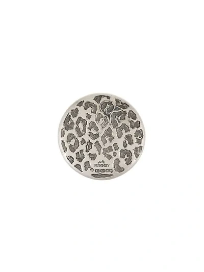 Bunney Embossed Round Brooch In Metallic