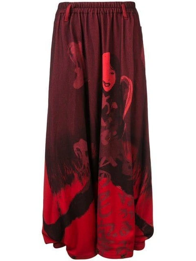 Yohji Yamamoto Flannel Sarouel In Red