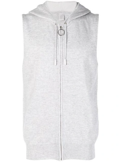 Eleventy Cashmere Waistcoat Hoodie In Grey