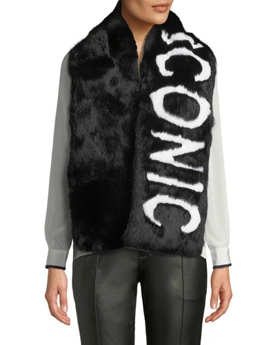 Eugenia Kim Colden Iconic Two-tone Fur Scarf In Black/white