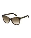 Marc Jacobs Acetate Rectangle Gradient Sunglasses In Dark Havana
