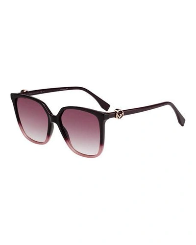 Fendi Square Gradient Sunglasses In Cherry