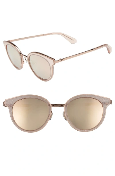Kate Spade Lisanne 50mm Special Fit Round Sunglasses In Pink Glitter |  ModeSens