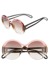 Givenchy 56mm Round Sunglasses - Brown Peach