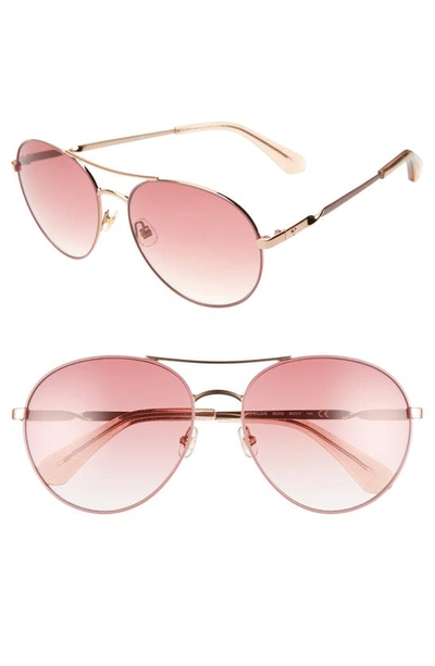 Kate Spade Joshelle 60mm Aviator Sunglasses In Pink Polarized