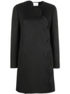 Valentino Scalloped Edge Coat - Black