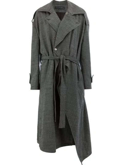 Miaoran Belted Trench Coat - Grey
