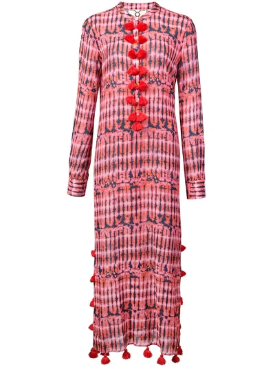 Figue Paolina Kaftan Dress In Tie Dye/pink