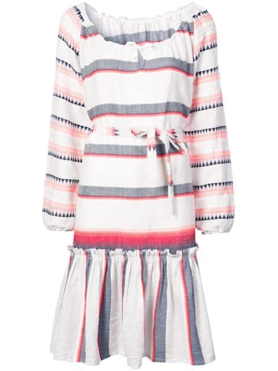 Lemlem Striped Belted Dress In Grey
