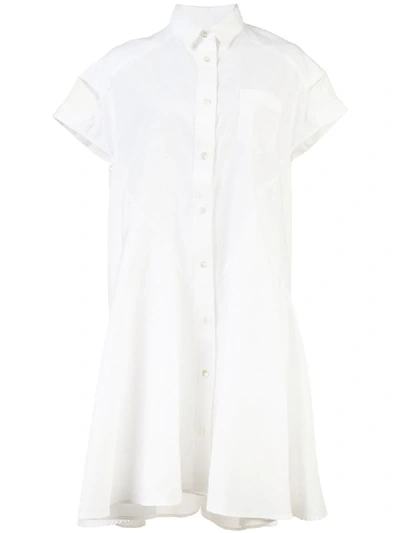 Sacai Shortsleeved Shirt Dress - White