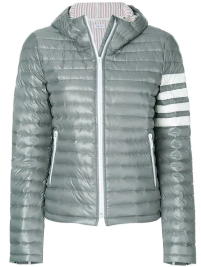 Thom Browne Quilted Down Fill Hooded Jacket In Nylon Tech In Grey