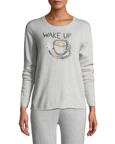 Lisa Todd Plus Size Wake Up & Smell The Coffee Cashmere Sweater In Silver Mist