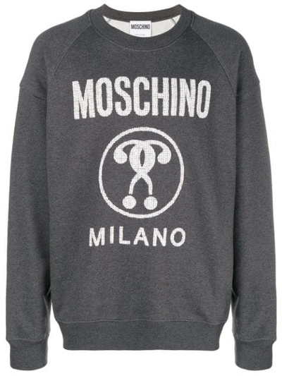 Moschino Sequin Logo Sweatshirt In Grey