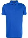 Moncler Short Sleeve Polo Shirt In Blue