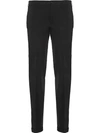 Prada Technical Stretch Cotton Blend Trousers - Black